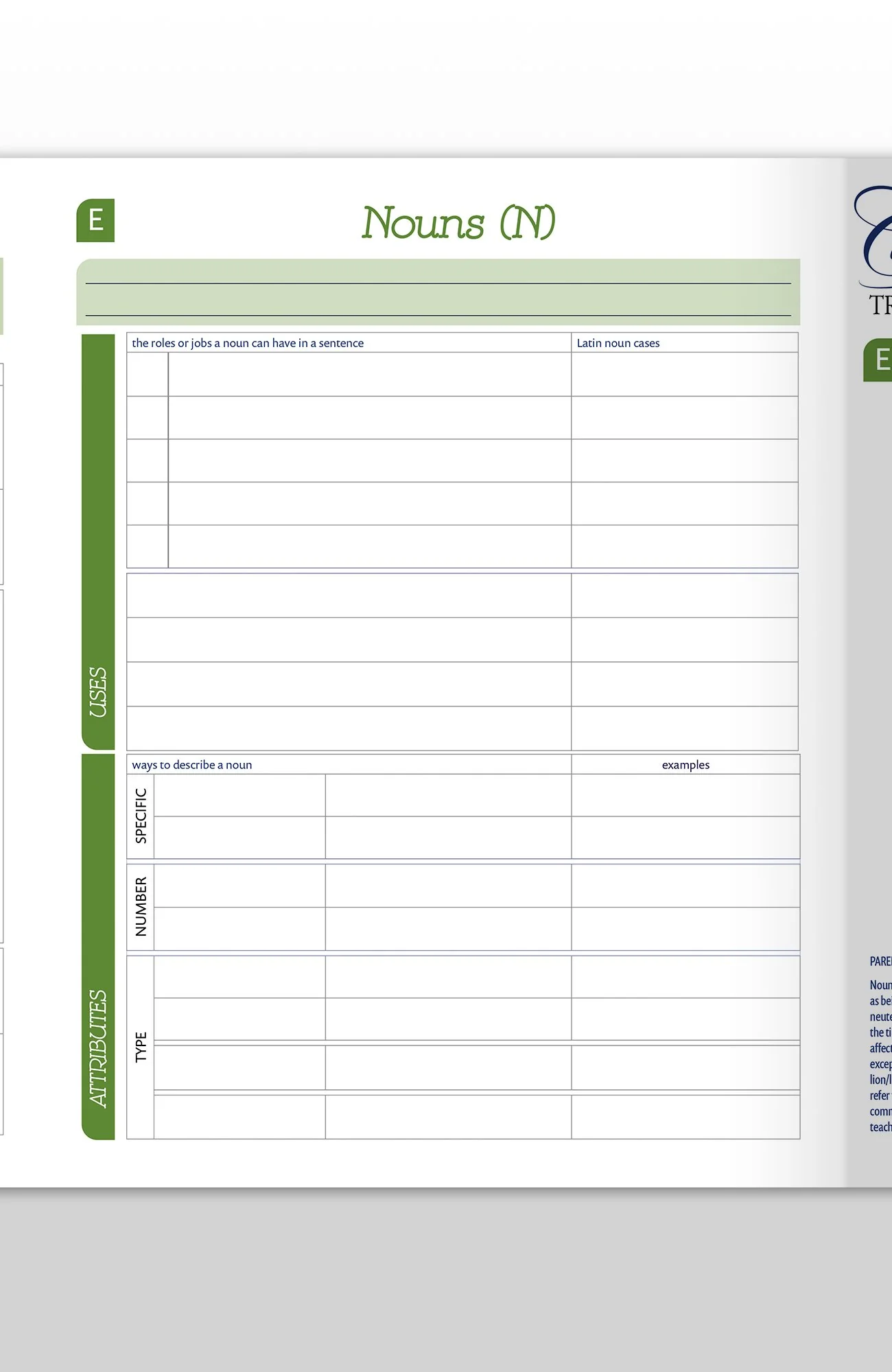 Trivium Tables® Nouns and Modifiers - Image 4